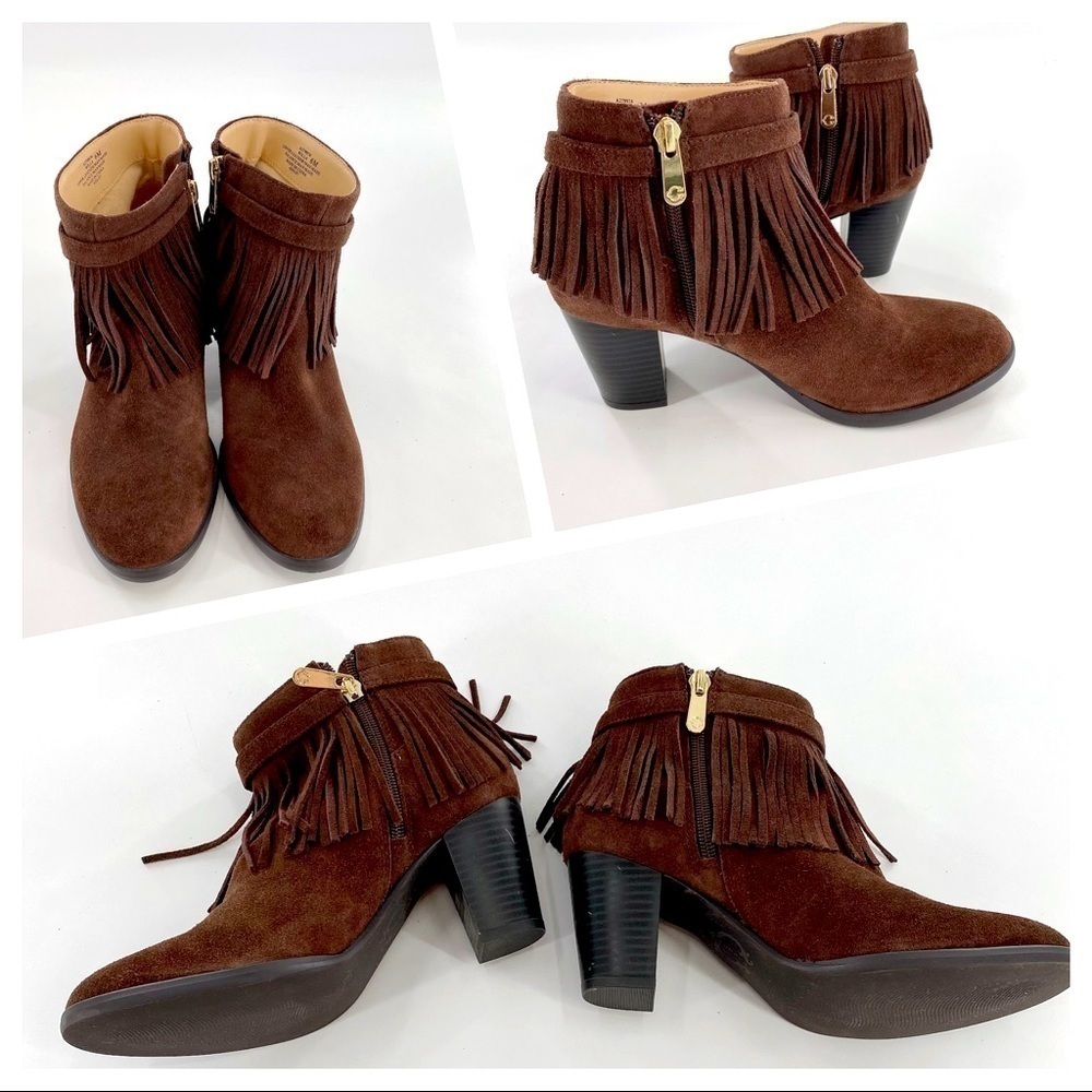 C. Wonder Willa Brown Suede Ankle Fringe Boot 6 M